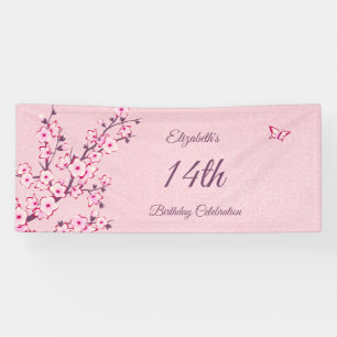 Banderoles Fleurs de cerisier papillon Parties scintillant ro