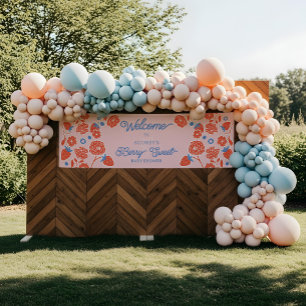Banderoles Fleurs de fraise sucrées pour la bienvenue de bébé