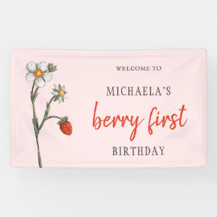 Banderoles Fleurs de fraises uniques Berry Premier anniversai