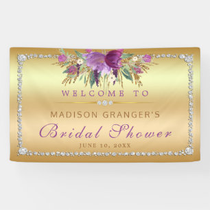 Banderoles Fleurs de Parties scintillant violet Diamants Fête