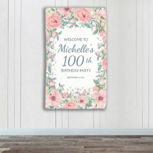 Banderoles Fleurs de printemps roses verdure verticale Annive