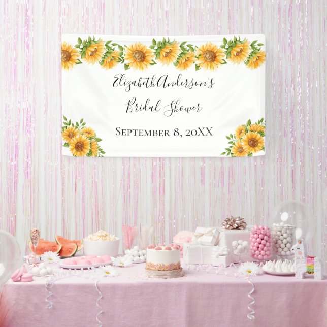 Banderoles Fleurs de soleil Fête des mariées fleurie jaune (Fête)