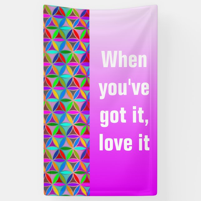 Banderoles FLEURS DE VIE - gradients multicolores motif (Vertical)