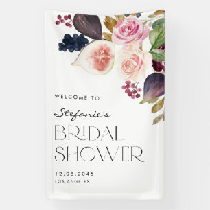 Banderoles Fleurs d'eau Figues et Baies pour une Baby Shower 