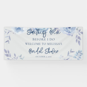 Banderoles Fleurs en écriture cursive quelque chose de bleu B
