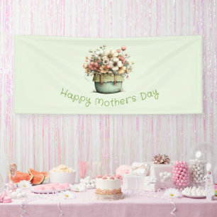 Banderoles Fleurs en pot Cozy Shabby Mignonne Fête des mères