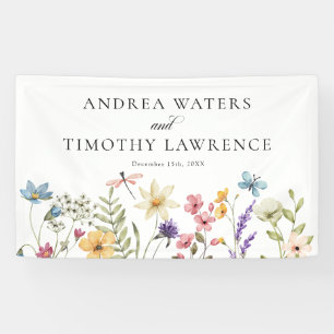 Banderoles Fleurs sauvages élégantes   Mariage floral