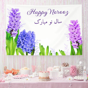 Banderoles Fleurs violet bleu rose Hyacinth heureux Norooz