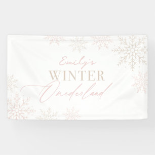 Banderoles Flocon de neige rose Winter Onederland 1er anniver