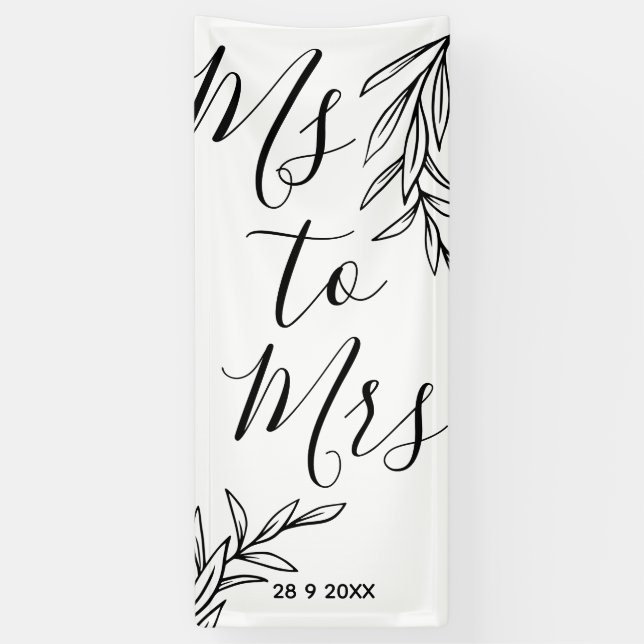 Banderoles Floral Mme à Mme douche nuptiale (Vertical)