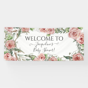 Banderoles Floral Rose Fleurs BOHO Oh Baby Girl Douche