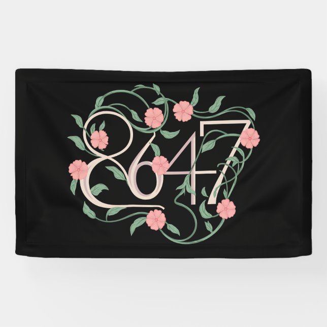 Banderoles Floral Subtle Anti Trump 8647 86 47 Boho (Horizontal)