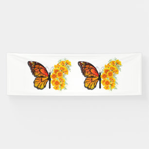 Banderoles Flower Butterfly with Yellow California Poppy