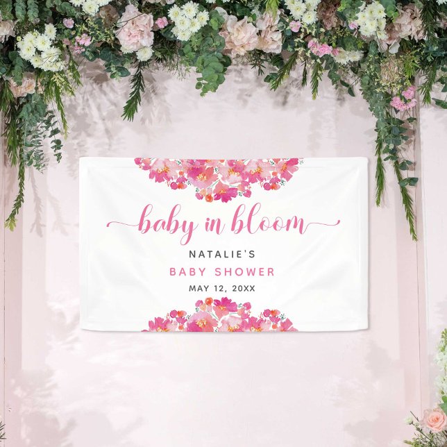 Banderoles Fond de bienvenue pour Baby shower Baby in Bloom R (Créateur téléchargé)