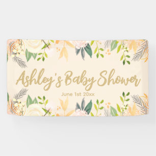 Banderoles Fond de cabine photo Baby Shower Fleur Prop Ivoire