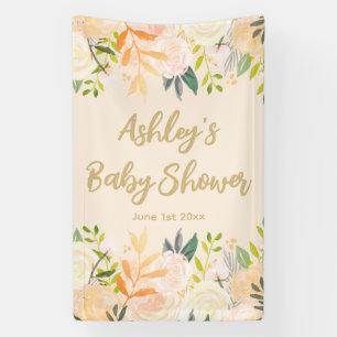 Banderoles Fond de cabine photo Baby Shower Fleur Prop Ivoire