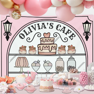 Banderoles Fond de décor de fenêtre de café parisien français
