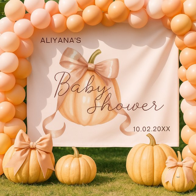 Banderoles Fond de salle pour Baby Shower avec citrouille et  (Créateur téléchargé)