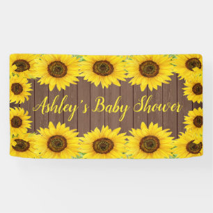 Banderoles Fond de shower bébé Tournesols Prop en bois rustiq