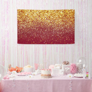 Banderoles Fond paillettes rouges pour anniversaire avec tach