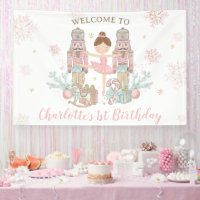 Fond pour 1er anniversaire Casse-Noisette Hiver On