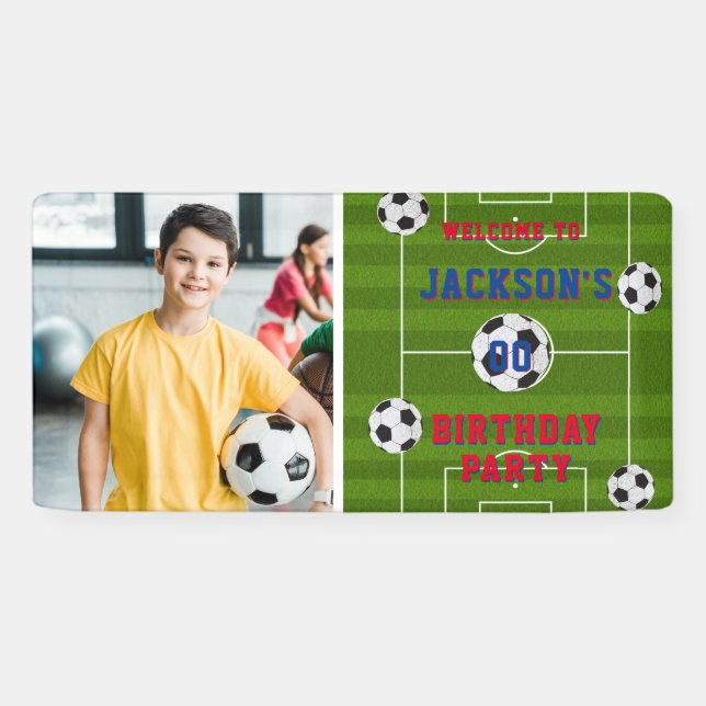 Banderoles Football Anniversaire Photo (Horizontal)
