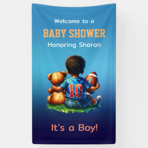 Banderoles Football Baby Boy avec Baby shower Teddy Bienvenue