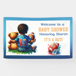 Banderoles Football Baby Boy avec Baby shower Teddy Bienvenue