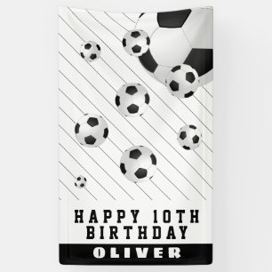 Banderoles Football Balls Black & White Birthday Party