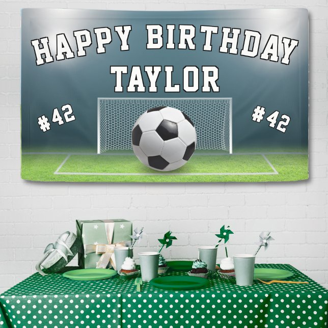 Banderoles Football de terrain de football sport heureux anni (Soccer Field Football Sports Happy Birthday Banner)