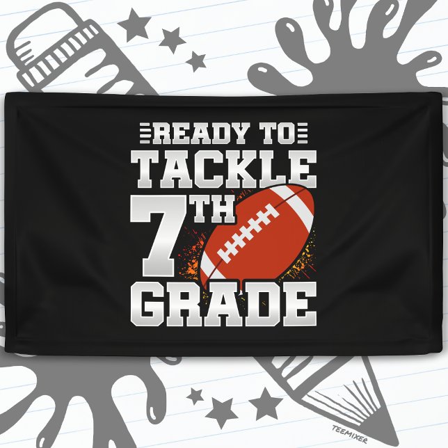 Banderoles Football Premier Jour 7e Année Retour À L'École (Créateur téléchargé)