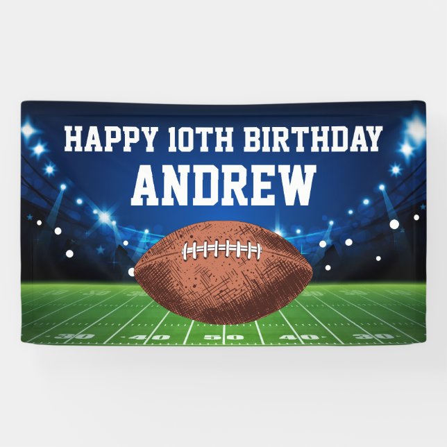 Banderoles Football Sports Happy Birthday Banner (Horizontal)