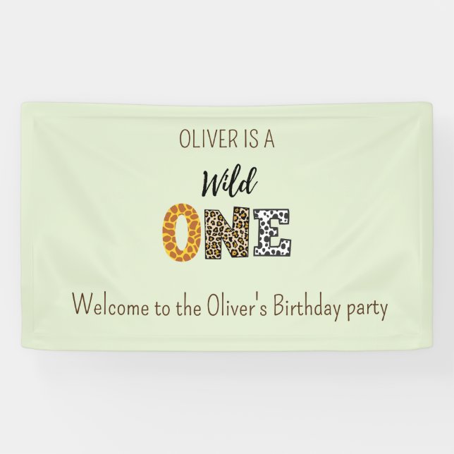 Banderoles Forme animale calligraphie sauvage un anniversaire (Horizontal)