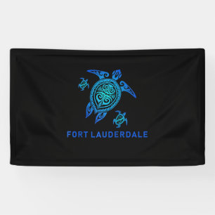 Banderoles Fort Lauderdale Florida Sea Blue Tribal Turtle