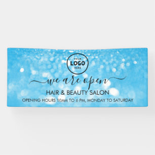 Banderoles Fournitures de Salon Luxe Paillettes Bleues