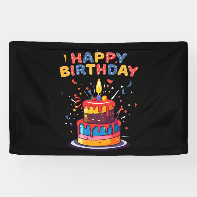 Banderoles Fournitures de thème de fête d'anniversaire 2,5 x  (Horizontal)