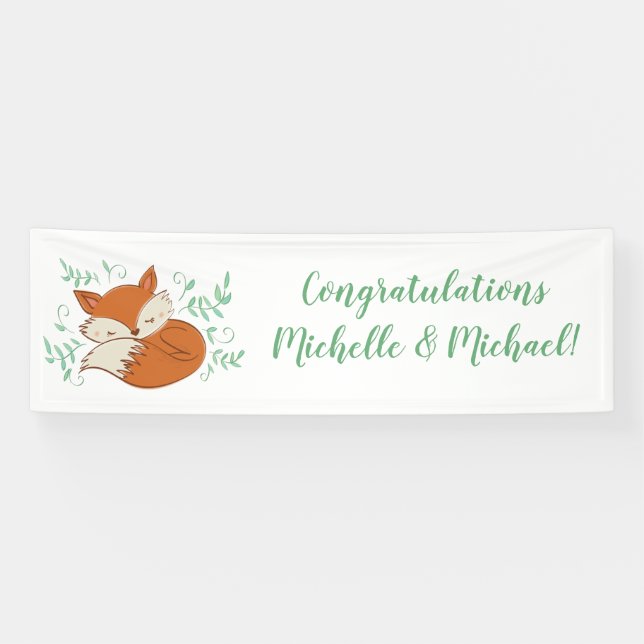 Banderoles Fox Baby shower Animaux boisés (Horizontal)