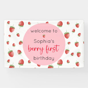 Banderoles fraise 1er anniversaire Berry 1er