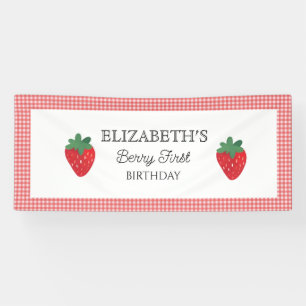 Banderoles Fraise Berry Premier pique-nique Anniversaire