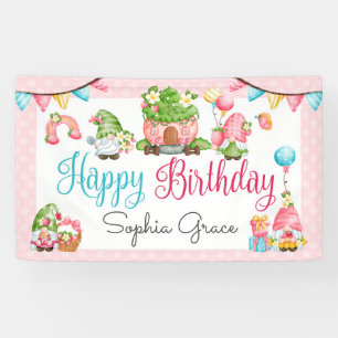 Banderoles Fraise Gnome Garden Anniversaire de la petite fill