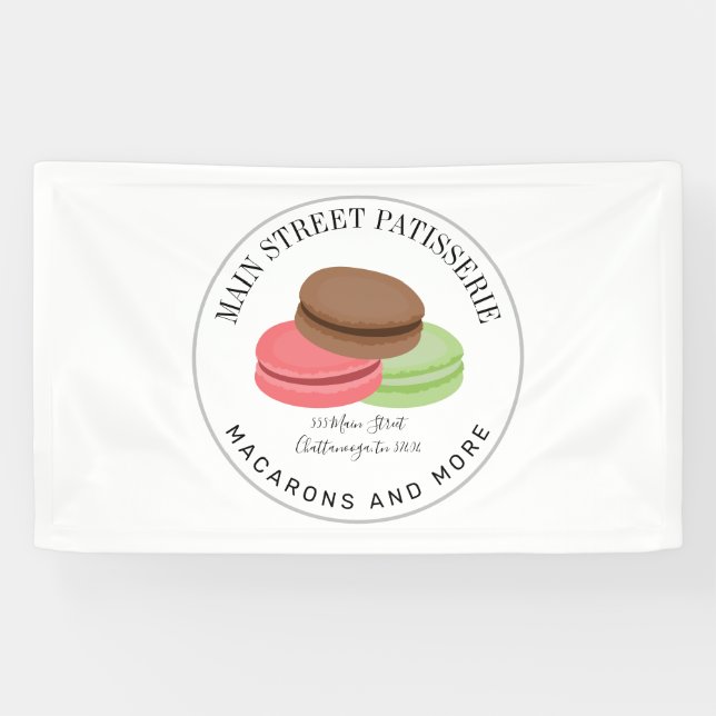 Banderoles Français Macarons Food Business Restaurant (Horizontal)