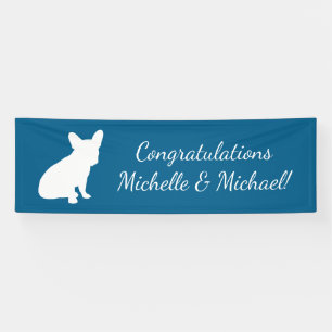 Banderoles French Bulldog Theme Party - Baby shower Blue
