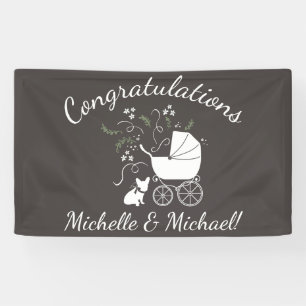 Banderoles French Bulldog Theme Party - Baby shower neutre