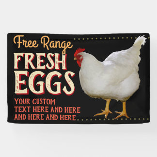 Banderoles FRESH EGGS free range chickens organic