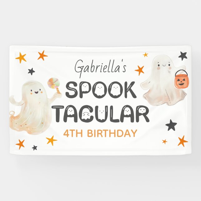 Banderoles Friendly Ghosts Spooktacular Kids Birthday (Horizontal)