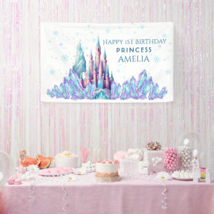 Banderoles Frozen 1er Anniversaire Carte Château Premier Anni