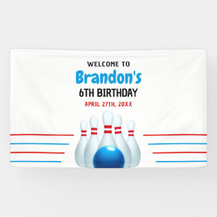Banderoles Fun Blue & Red Bowling Kids 6e anniversaire