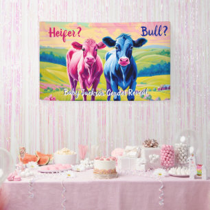Banderoles Fun Heifer ou Bull Genre Revela