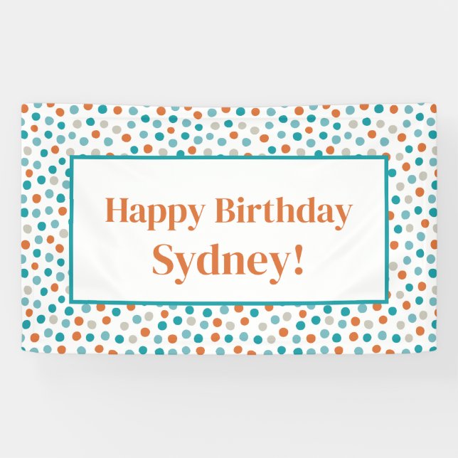 Banderoles Fun Pois personnalisé Confetti Anniversaire (Horizontal)