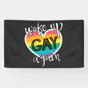 Banderoles Fun pride mois lgbt réveillé gay à nouveau